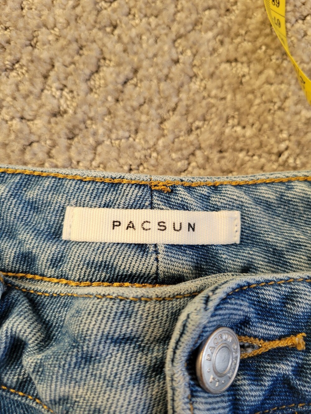 PacSun High Rise Straight Leg Jeans Light Wash Cotton Denim 26 Small - Picture 10 of 12
